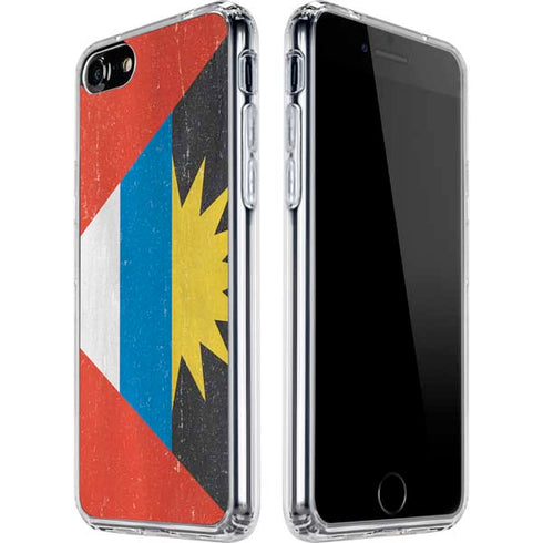 Antigua and Barbuda Flag Distressed iPhone SE (2nd & 3rd Gen) Clear Case